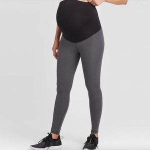 Isabel Maternity Active Legging Grey Crossover Belly Band